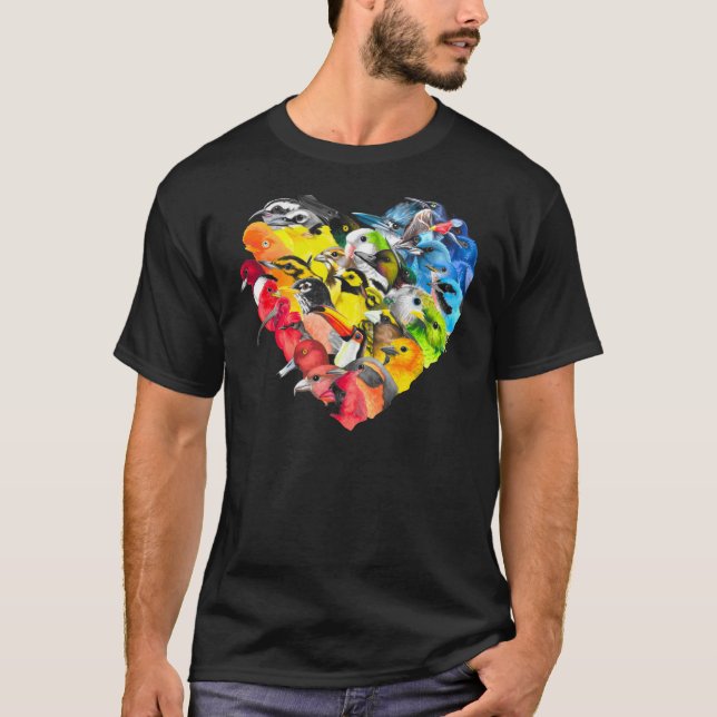 T-shirt Collecte de fonds ACLU Rainbow Bird Heart Classic  (Devant)