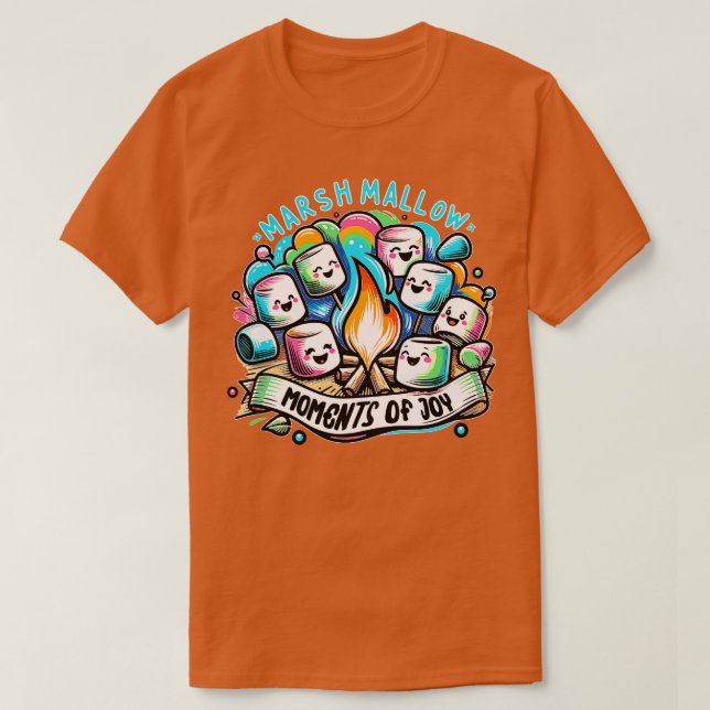 T-shirt Collecte de marshmallow de feu de camp (Design devant)