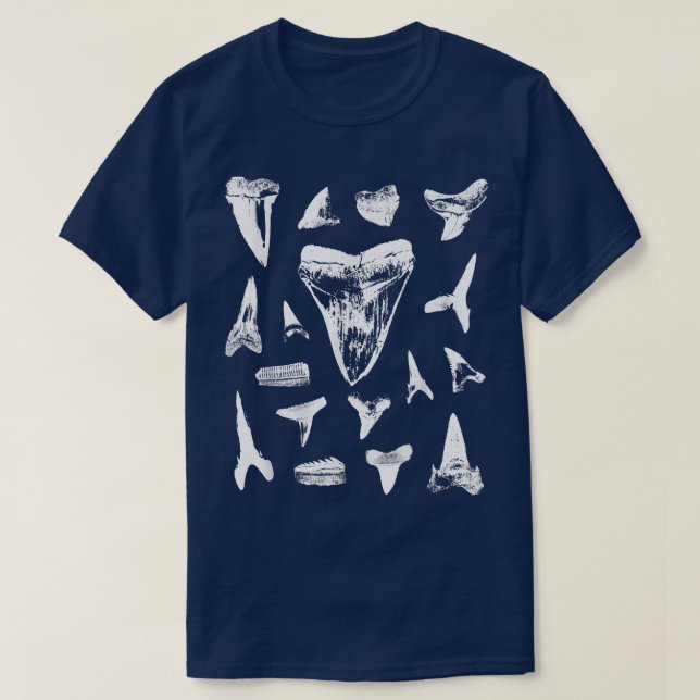 T-shirt Collecteur de fossiles de requins Géologie du chas (Design devant)