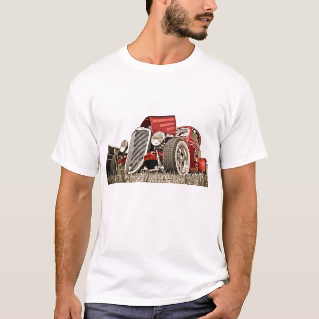 T-shirt Collecteur de voiture Vintage rouge (Devant)