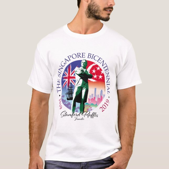 T-shirt Collection Bicentenaire de Singapour v2-Light Fabr (Devant)