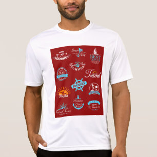 T-shirt Collection de badges de voyage nautiques vintage