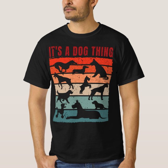 T-shirt Collection de chiens Rétro (Devant)