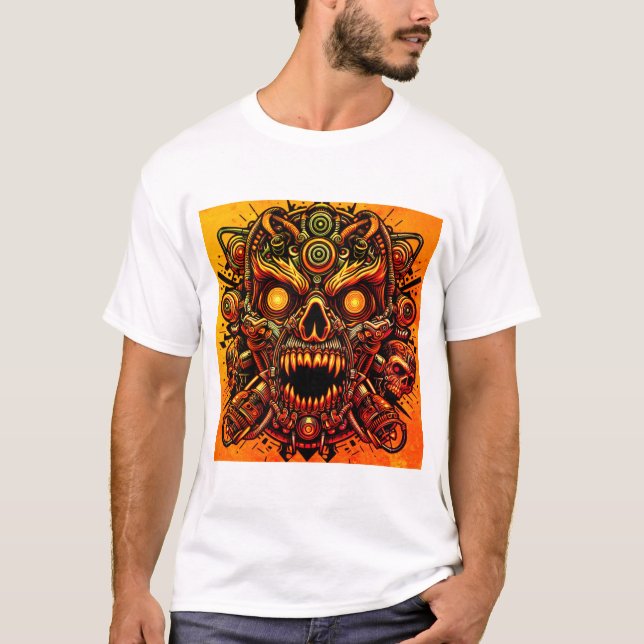 T-shirt Collection de crânes tribaux (Devant)