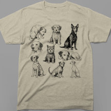 Collection de croquis de chiots de races de chiens