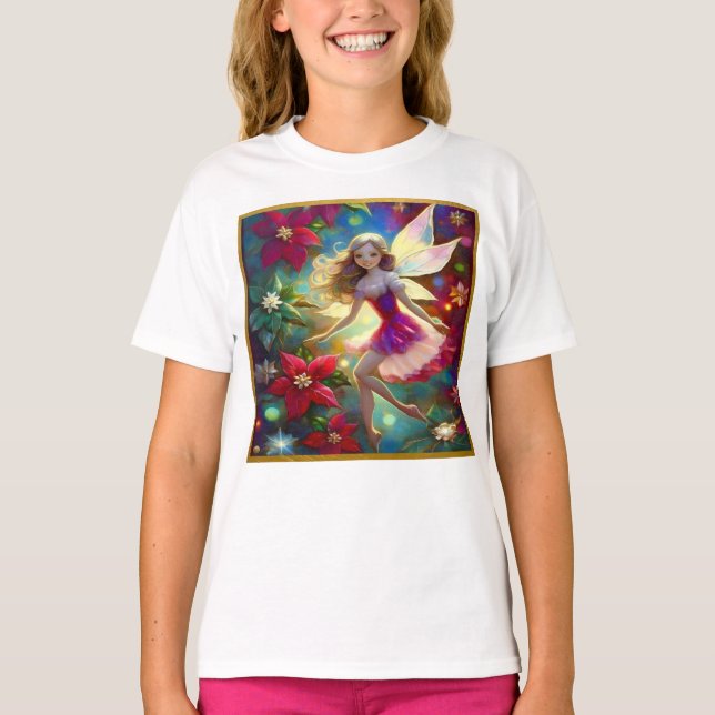 T-shirt Collection de fées de Noël - Cheveux blond cendré (Devant)