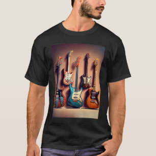 T-shirt Collection de guitares électriques Cool Guitares é