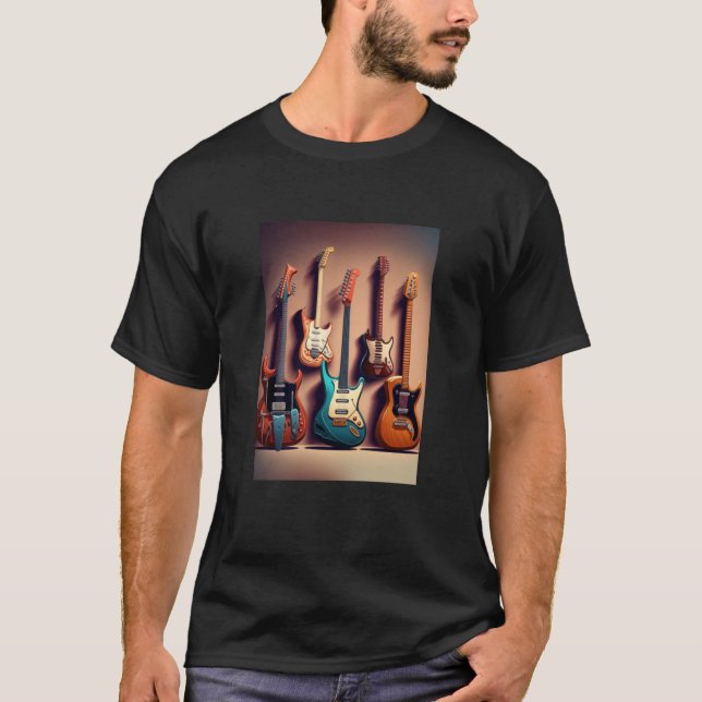 T-shirt Collection de guitares électriques Cool Guitares é (Devant)