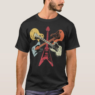 T-shirt Collection de guitares rétro en détresse pour les 