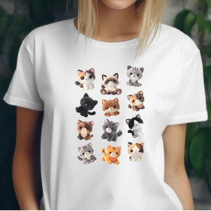 T-shirt Collection de jouets peluche pour chat