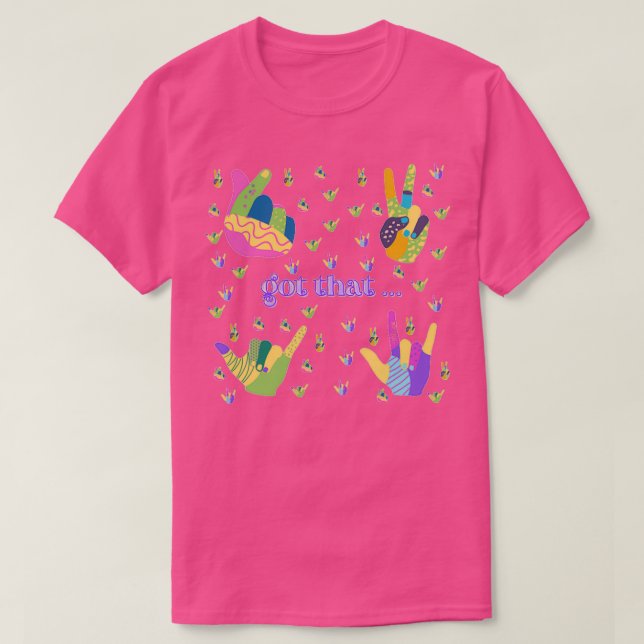 T-shirt Collection de langue des signes de l'ampli de gest (Design devant)