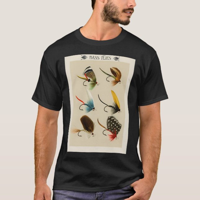T-shirt Collection de mouches classiques pour bass (Devant)