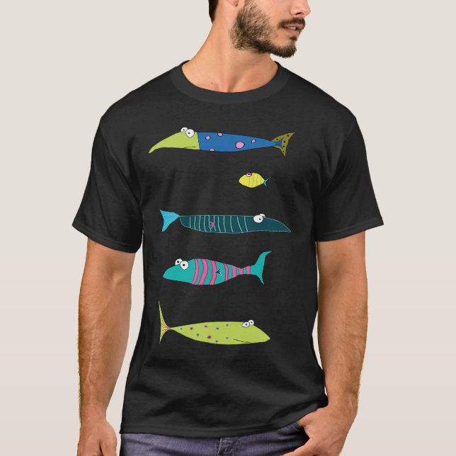 T-shirt collection de poissons drôles (Devant)