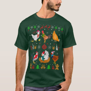 T-shirt Collection de poulet Chandail de Noël Père Noël Po