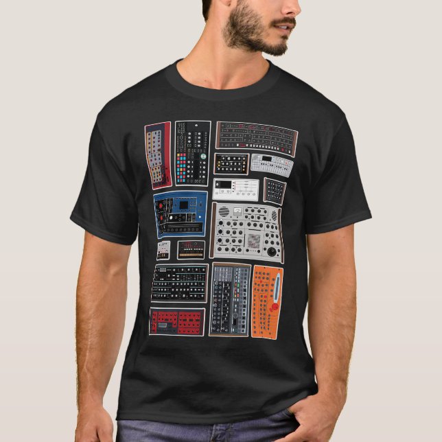 T-shirt Collection de synthétiseurs (Devant)