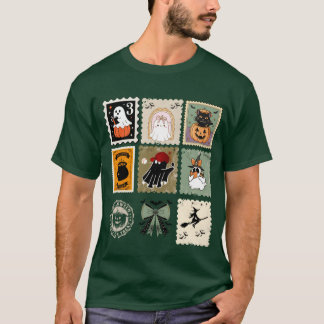 T-shirt Collection de tampons d'animaux d'Halloween fantai