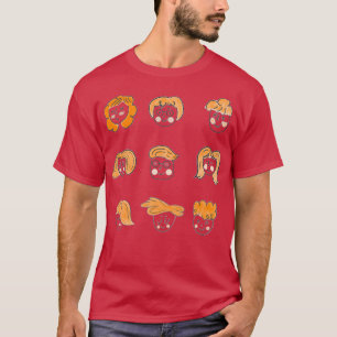 T-shirt Collection des autocollants pour femmes aux cheveu