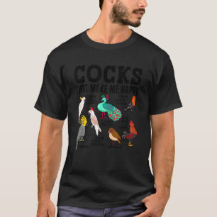 T-shirt Collection d'oiseaux Coq Peacock Cockatoo Cockatie