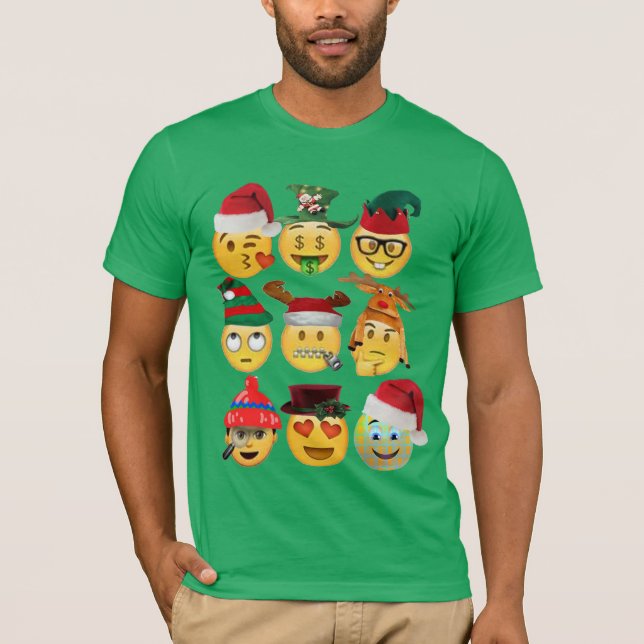 T-shirt collection emoji de noël drôle de chemise design (Devant)