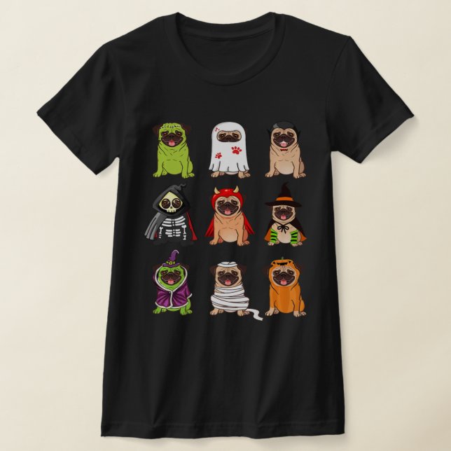 T-shirt Collection Pug Pugoween heureux Halloween Costume  (Poser)