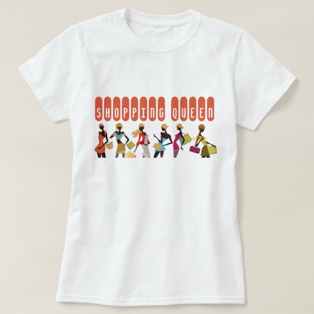 T-shirt Collection Reine de Shopping : Dames (Design devant)