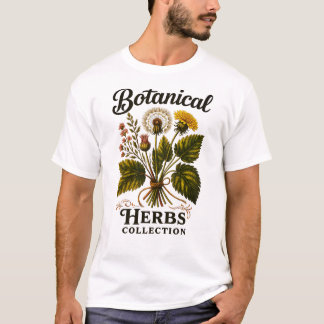 T-shirt Collection vintage d'Herbes Botaniques, Nature Élé