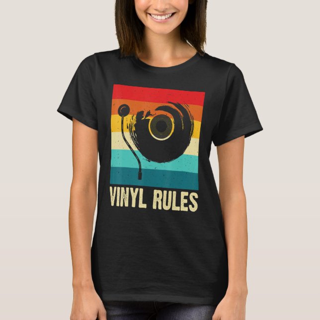 T-shirt Collectionneur de disques vinyles Règles de vinyle (Devant)