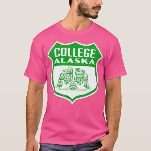 T-shirt College Alaska Retro Bird Shield Green