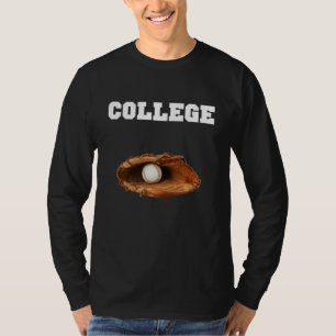 T-shirt College Baseball un gant de baseball et balle