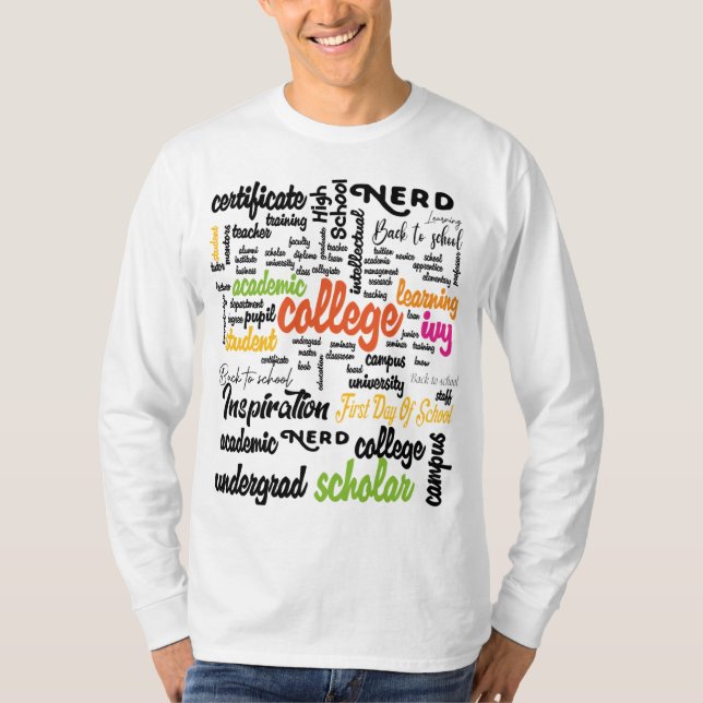 T-shirt College Education Word Cloud motifs (Devant)