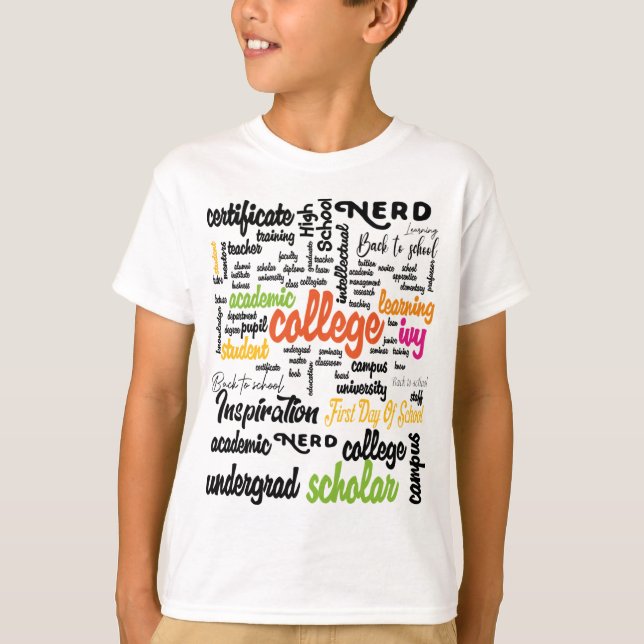 T-shirt College Education Word Cloud patterns (Devant)