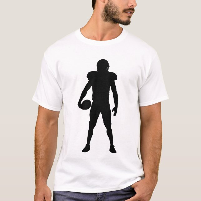 T-shirt College Football Player Silhouette Sports Fan Tee (Devant)