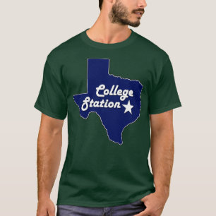 T-shirt College Station Texas Navy Blue Lone State Map Tex