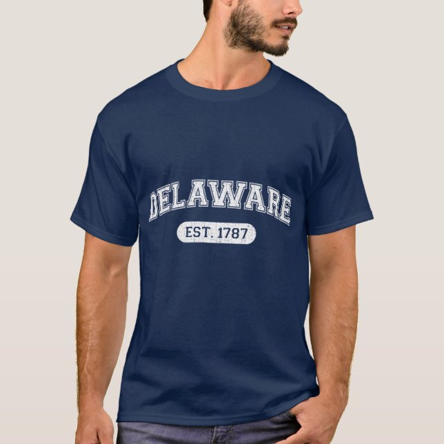 T-shirt CollegeStyle Delaware 1797 Distressed University F (Devant)