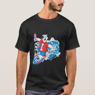 T-shirt Collegiate de surfeur d'ours de glace