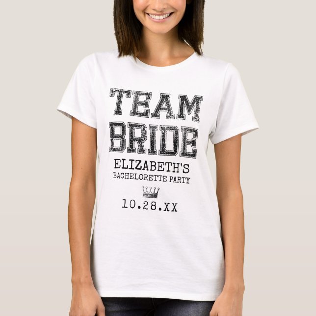 T-shirt Collegiate Team Bride Bachelorette Party (Devant)