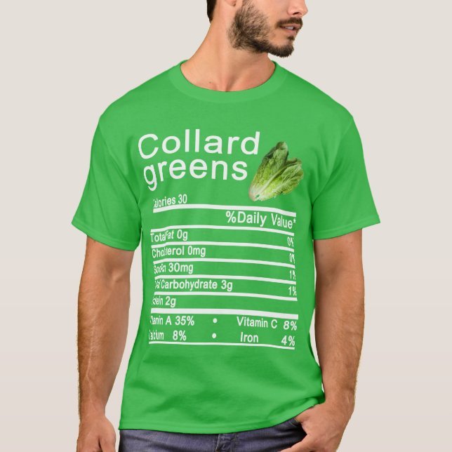 T-shirt coller vert Nutrition Fiches Thanksgiving (Devant)