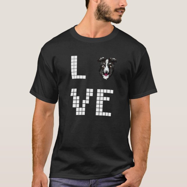 T-shirt Colley Chien Pixel Art (Devant)