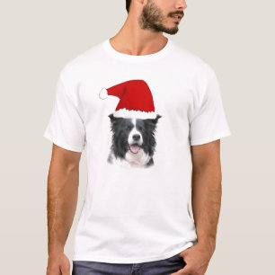 T-shirt Colley étourdi Tee~Christmas de Dogz~Border