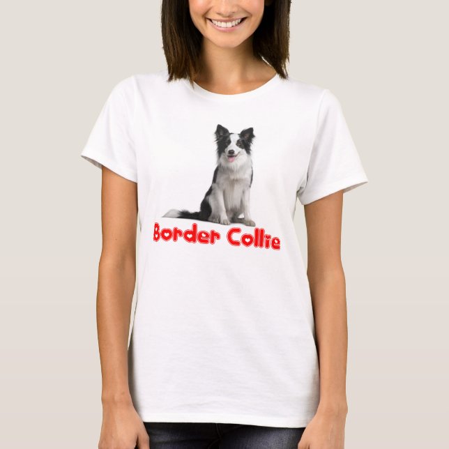 T-shirt Collie à la frontière noire et blanche Tee - shirt (Devant)