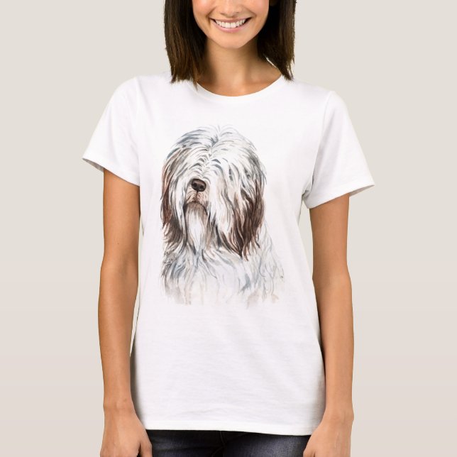T-shirt Collie à l'aquarelle (Devant)