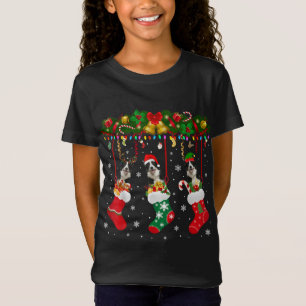 T-Shirt Collie Bordure En Sock Xmas Reindeer Père Noël ELF