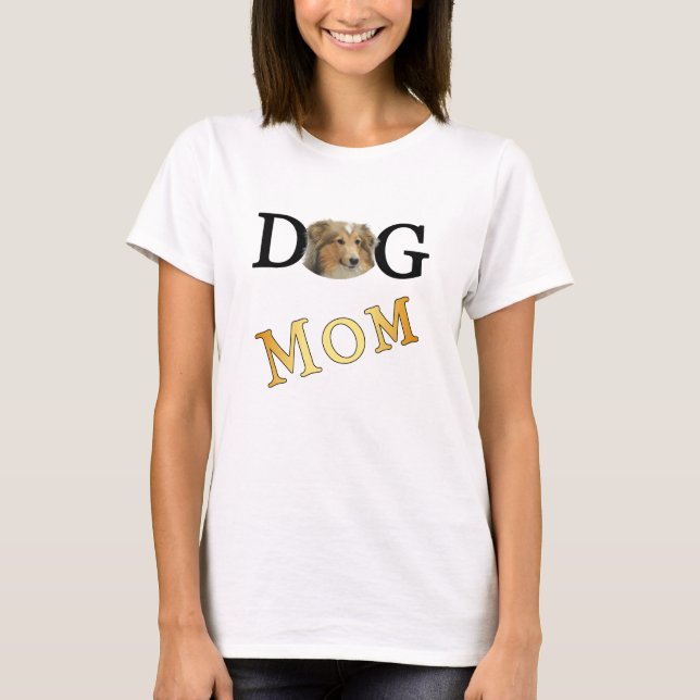 T-shirt Collie Chien Maman 1 Lumière Côté (Devant)