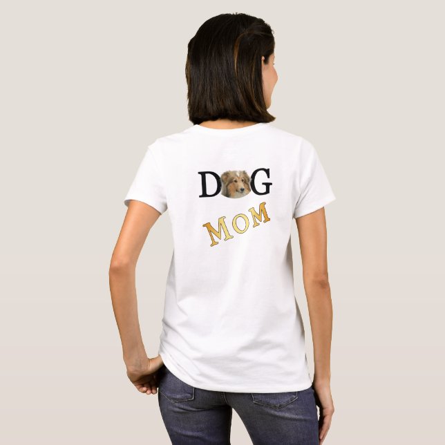 T-shirt Collie Chien Maman 2 Lumière Côté (Dos entier)