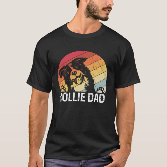T-shirt Collie dad collie dogs dad walking collie (Devant)