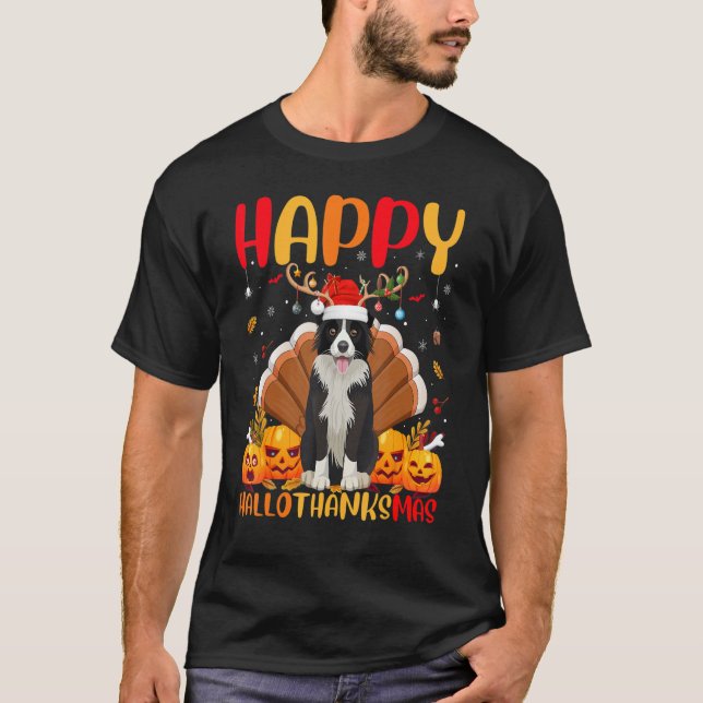 T-shirt Collie Dog Happy (Devant)
