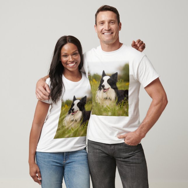T-shirt Collie frontalier en fleur sauvage (Unisexe)