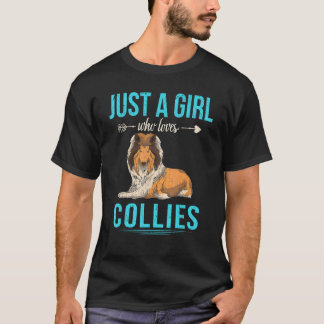 T-shirt Collie Girls Femme Propriétaire de chien Animal An
