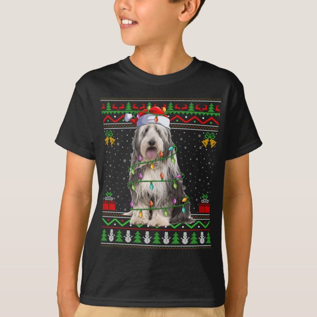 T-shirt Collie harcelé Amoureux des chiens Père Noël Colli (Devant)