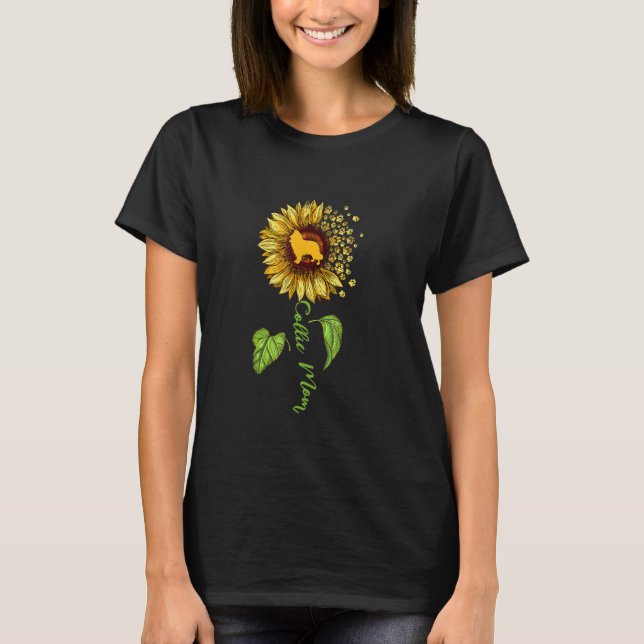 T-shirt Collie Maman Tournesol Collie Lover Chien Maman Ma (Devant)